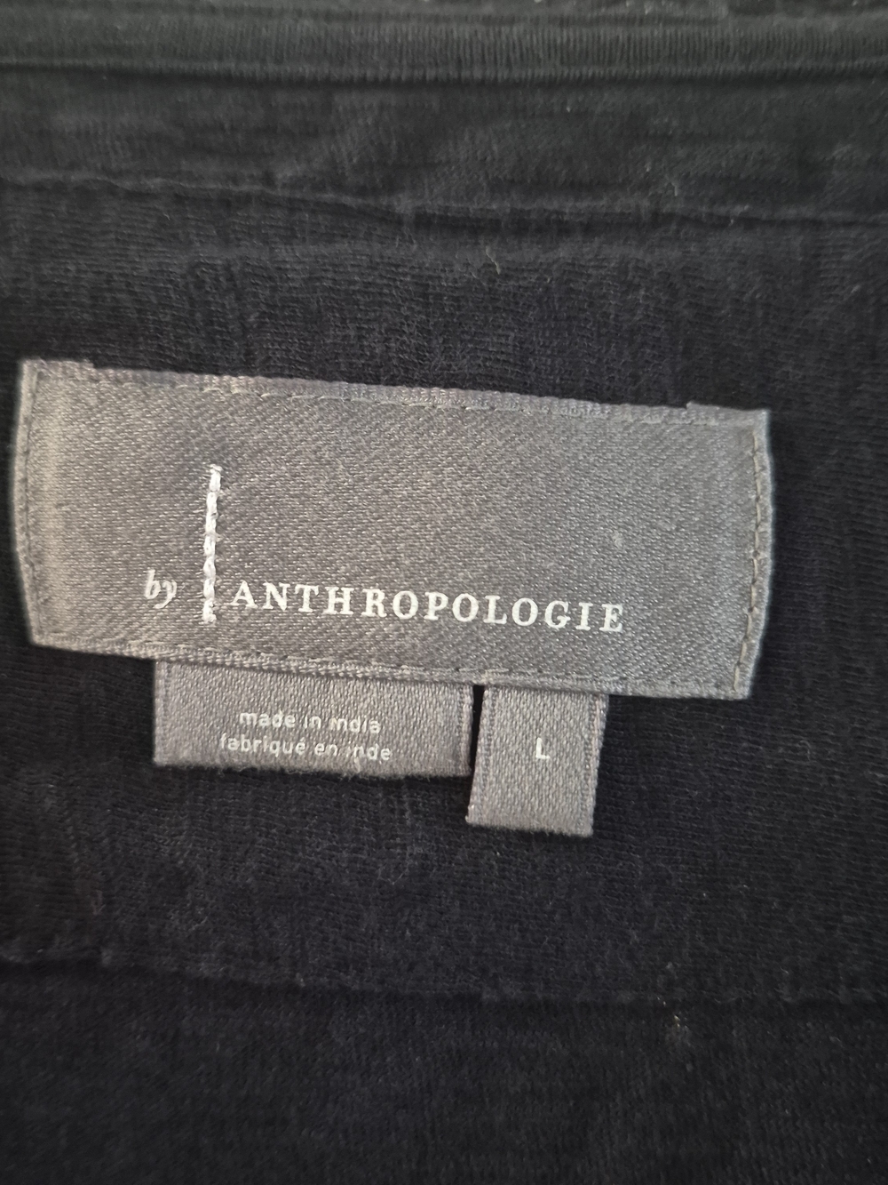Anthropologie Black Peasant Blouse with Embroidered Floral Sleeves - Picture 4 of 7